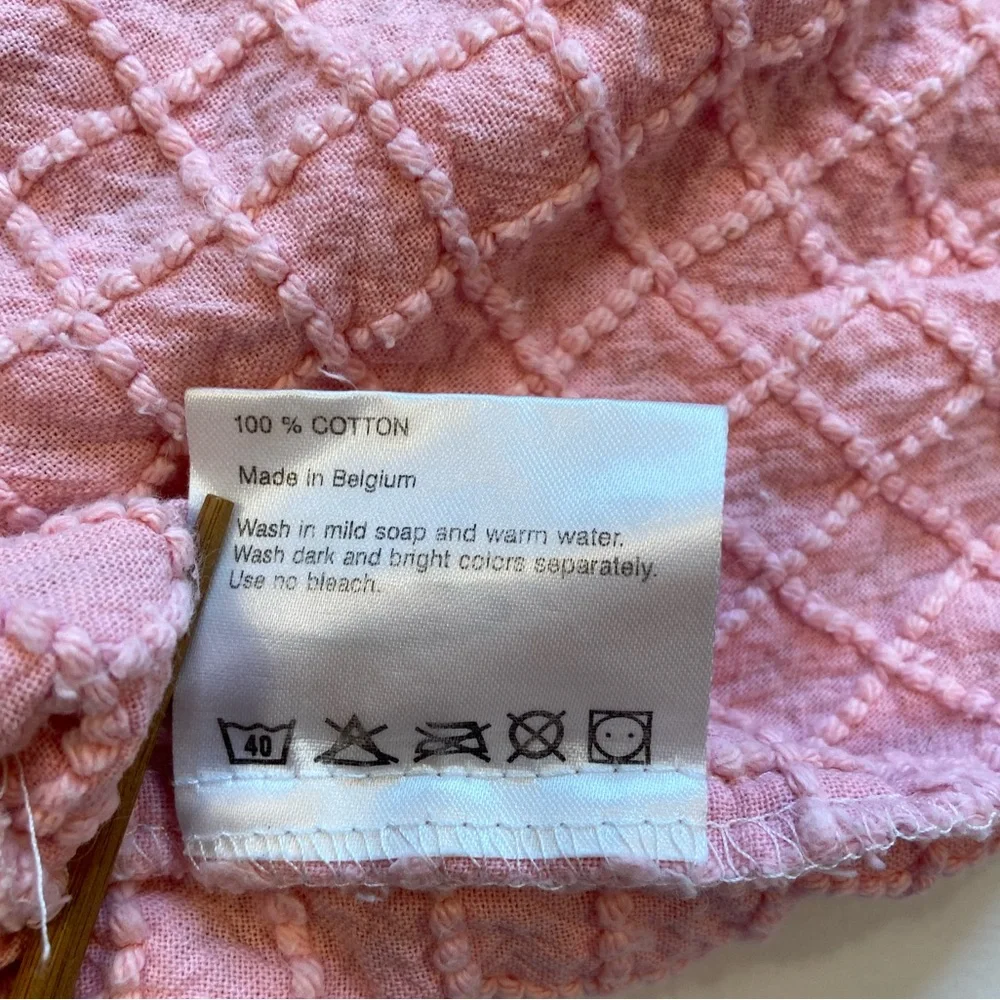 Chenille Vintage Pink‎ Euro Sham, 26” x 25” Cotton